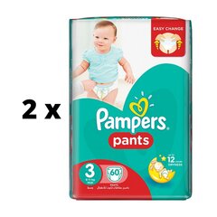 Подгузники Pampers Pants, JP, размер 3 6 - 11 кг, 60 шт. х 2 шт. упаковка цена и информация | Подгузники | pigu.lt