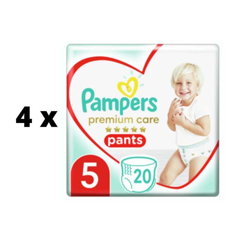 Sauskelnės PAMPERS Premium Pants, Carry Pack,5 dydis, 20 vnt. x 4 vnt. pakuotė kaina ir informacija | Sauskelnės | pigu.lt