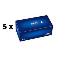 Одноразовые салфетки Selpak Maxi, 3 слоя, коробка, 100 шт x 5 шт. цена и информация | Ватная продукция, влажные салфетки | pigu.lt