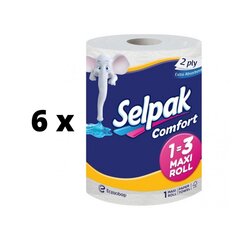 Бумажные полотенца Selpak Maxi Roll 270 шт. листьев, 36,1 м. х 6 шт. упаковка цена и информация | Туалетная бумага, бумажные полотенца | pigu.lt