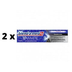Зубная паста Blend a Med «3D White Charcoal», 75 мл x 2 шт. упаковка цена и информация | Зубные щетки, пасты | pigu.lt