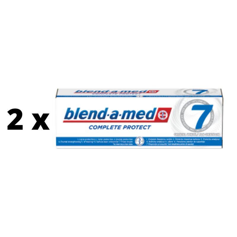 Dantų pasta Blend A med Complete 7 white, 75ml x 2 vnt. pakuotė kaina ir informacija | Dantų šepetėliai, pastos | pigu.lt