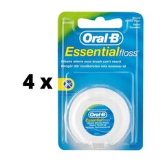 Зубная нить Oral-B Essential Mint, 50 м x 4 шт., упаковка цена и информация | Зубные щетки, пасты | pigu.lt
