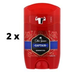 Дезодорант-карандаш OLD SPICE Captain, 50 мл x 2 шт., упаковка цена и информация | Дезодоранты | pigu.lt