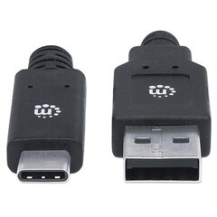 Kabelis Manhattan USB 3.2 Gen1 Tipe-C / A 2m 5Gbps 60W 3A m/m juodas цена и информация | Кабели для телефонов | pigu.lt