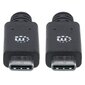 Kabelis Manhattan USB-C 3.2 Gen2 Type-C M / M 1m 100W 5A 10Gbps juodas kaina ir informacija | Laidai telefonams | pigu.lt