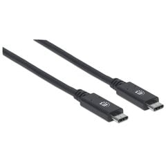 Kabelis Manhattan USB-C 3.2 Gen2 Type-C M / M 1m 100W 5A 10Gbps juodas цена и информация | Кабели для телефонов | pigu.lt