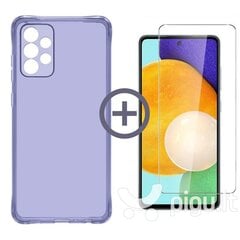 Protection Set -skaidrus silikoninis apsauginis dangtelis violetine + grūdinto stiklo ekrano apsauga Soundberry Basic, skirtas Samsung Galaxy A13 kaina ir informacija | SoundBerry Mobilieji telefonai, Foto ir Video | pigu.lt