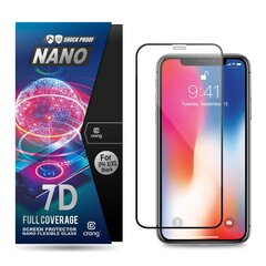 Crong 7D nano lankstus stiklas – pilnai dengianti hibridinė ekrano apsauga 9H iPhone Xs / X цена и информация | Защитные пленки для телефонов | pigu.lt