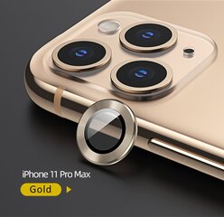 USAMS Camera Lens Glass iPhone 11 Pro Max metal ring złoty|gold BH573JTT04 (US-BH573) цена и информация | Защитные пленки для телефонов | pigu.lt