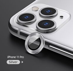 USAMS Camera Lens Glass iPhone 11 Pro metal ring srebrny|silver BH571JTT03 (US-BH571) цена и информация | Защитные пленки для телефонов | pigu.lt