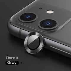 USAMS Camera Lens Glass iPhone 11 Pro metal ring szary|grey BH571JTT01 (US-BH571) цена и информация | Защитные пленки для телефонов | pigu.lt