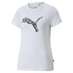 Marškinėliai moterims Puma Power Safari Graphic 67175402, balti kaina ir informacija | Marškinėliai moterims | pigu.lt