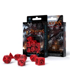 Dragons RPG kauliukų rinkinys, raudonos ir juodos spalvos kaina ir informacija | Stalo žaidimai, galvosūkiai | pigu.lt
