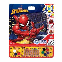 Spalvinimo knyga Spiderman Giga Block “Keturi viename” 35 x 41 cm kaina ir informacija | Spalvinimo knygelės | pigu.lt