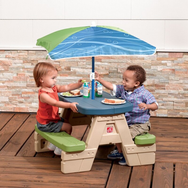 Pikniko stalas su skėčiu Step2 kaina ir informacija | Vaikiški lauko baldai | pigu.lt