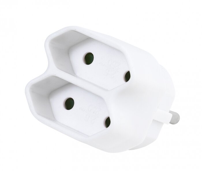 Vivanco 2-way Euro adapter, white kaina ir informacija | Adapteriai, USB šakotuvai | pigu.lt