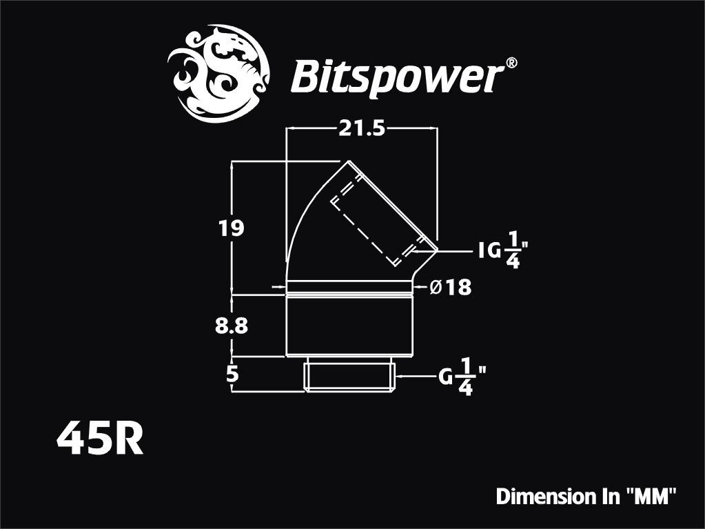 BitsPower 1/4" (BP-BS45R) kaina ir informacija | Aušinimas vandeniu - aksesuarai | pigu.lt