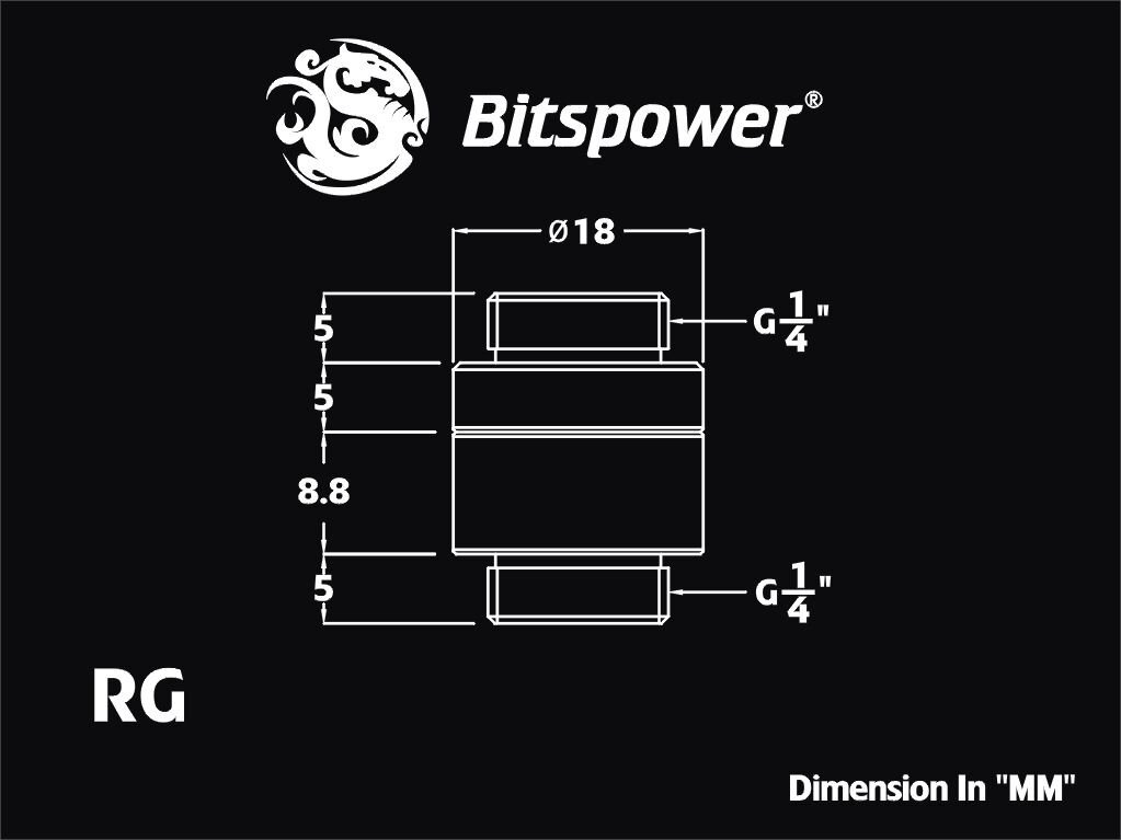 BitsPower connector 2x 1/4 "adapter - rotatable, Black matt (BP-MBRG) kaina ir informacija | Aušinimas vandeniu - aksesuarai | pigu.lt