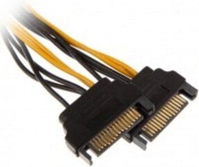 Akasa AKCBPW1315, 15-Pin SATA/6-Pin, 15 см цена и информация | Кабели и провода | pigu.lt