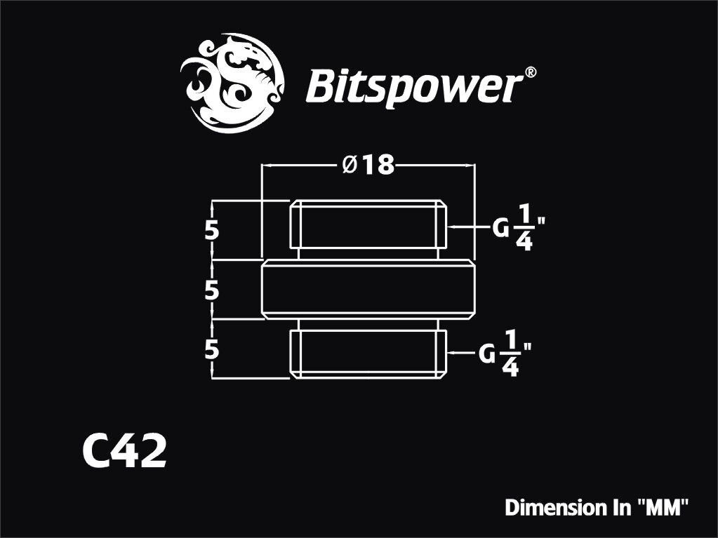 BitsPower Adapter 2x 1/4 "- White (BP-DWWP-C42) kaina ir informacija | Aušinimas vandeniu - aksesuarai | pigu.lt