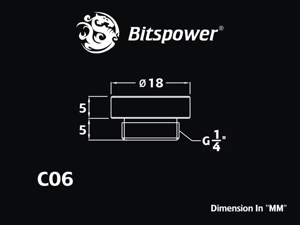 BitsPower Plug 1/4 " (BP-DWWP-C06) kaina ir informacija | Aušinimas vandeniu - aksesuarai | pigu.lt