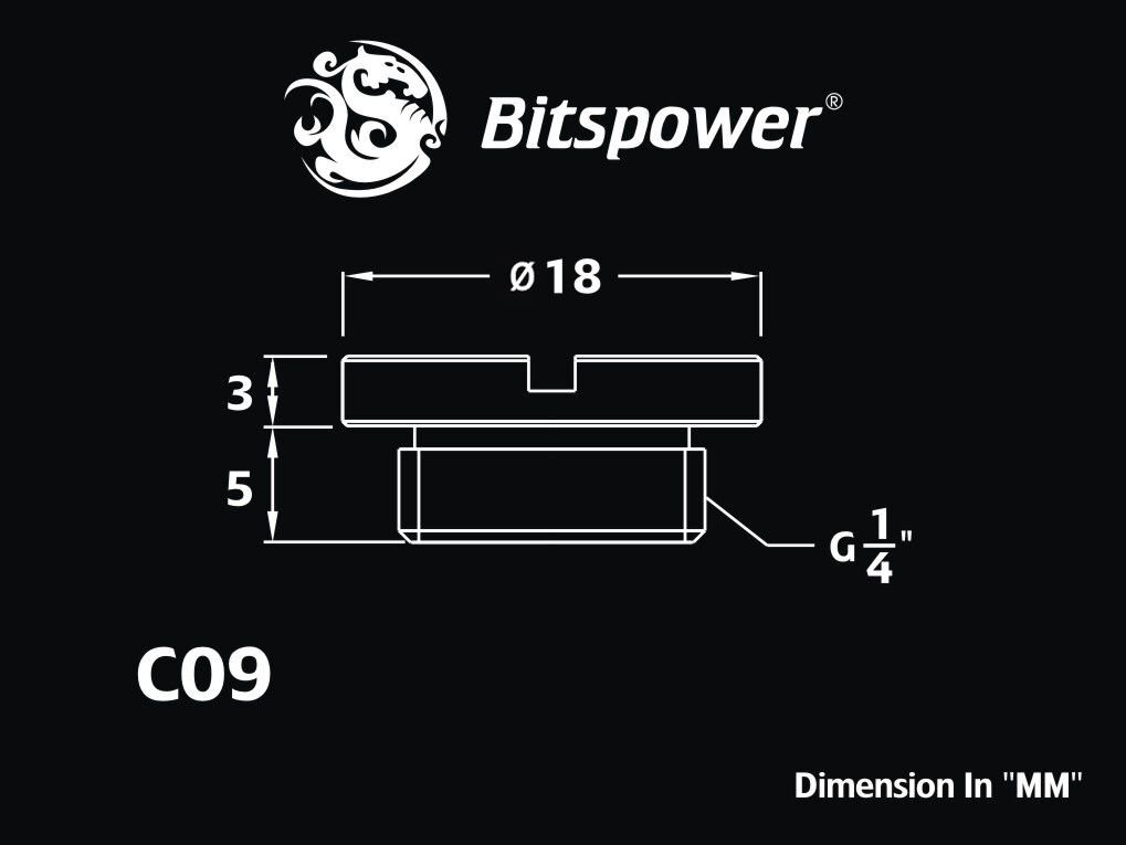 BitsPower Plug 1/4 "- White (BP-DWWP-C09) kaina ir informacija | Aušinimas vandeniu - aksesuarai | pigu.lt