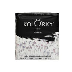 Подгузники KOLORKY "NIGHT", L (8-13 кг), 19 шт. цена и информация | Подгузники | pigu.lt