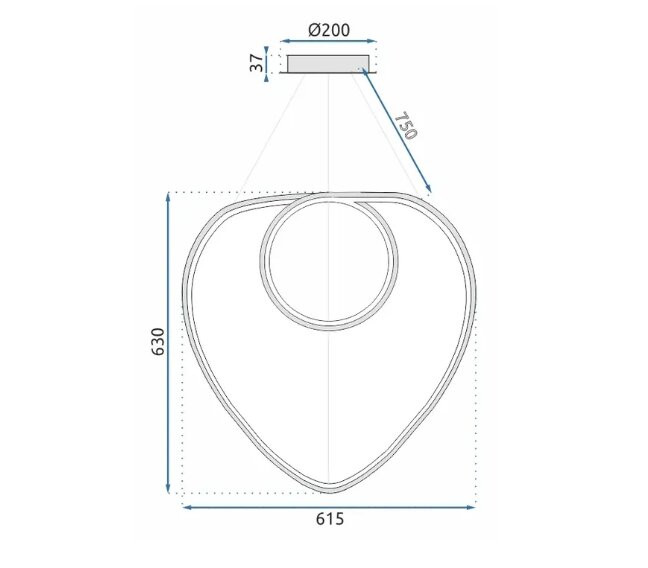 "Loop LED" pakabinamas lubų šviestuvas APP797-cp Gold + nuotolinio valdymo pultas цена и информация | Pakabinami šviestuvai | pigu.lt