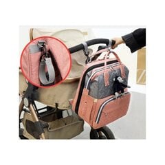Рюкзак-сумочка для мамы, розовый/серый с USB-кабелем цена и информация | Аксессуары для колясок | pigu.lt