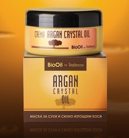 Kaukė plaukams su argano aliejumi Biopharma Argan Crystal Oil, 250 ml kaina ir informacija | Priemonės plaukų stiprinimui | pigu.lt