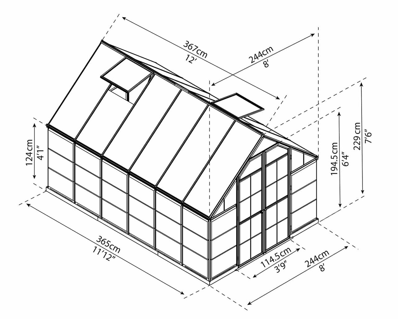 Greenhouse Balance Hybrid 8,9 m² kaina ir informacija | Šiltnamiai | pigu.lt