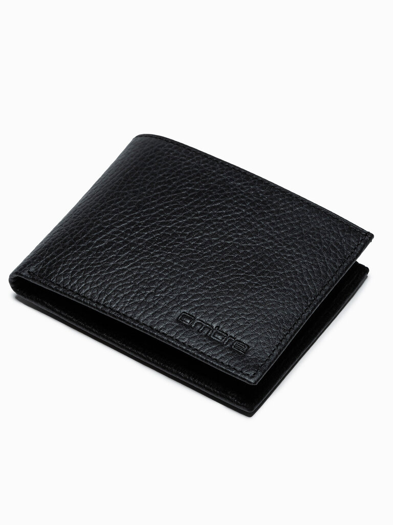 Vyriška odinė piniginė Ombre A609 juoda цена и информация | Vyriškos piniginės, kortelių dėklai | pigu.lt