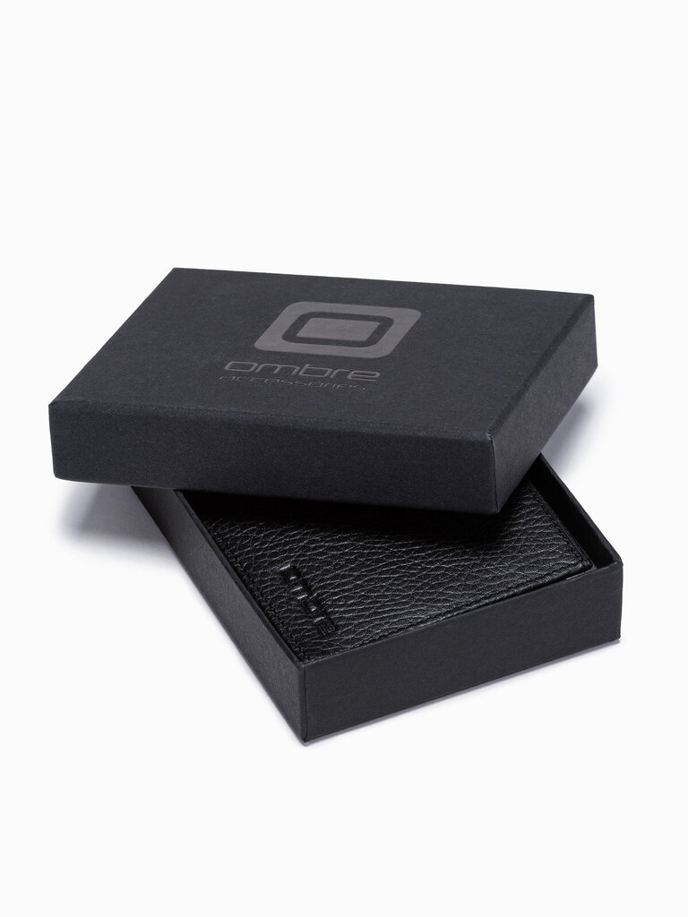 Vyriška odinė piniginė Ombre A609 juoda цена и информация | Vyriškos piniginės, kortelių dėklai | pigu.lt