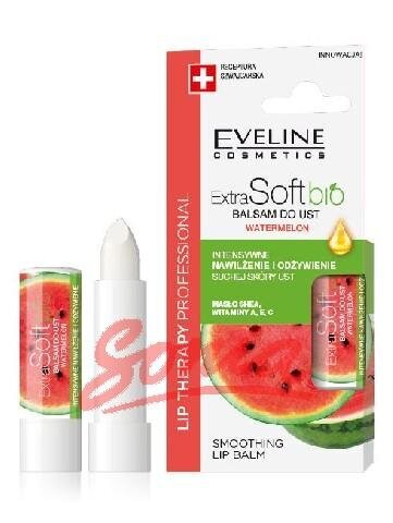 Lūpų balzamas Eveline Extra Soft Watermelon, 12ml kaina ir informacija | Lūpų dažai, blizgiai, balzamai, vazelinai | pigu.lt