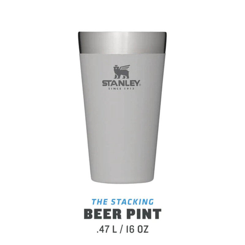 The Stacking Beer Pint Adventure terminis puodelis, 0,47L šviesiai pilkas kaina ir informacija | Termosai, termopuodeliai | pigu.lt