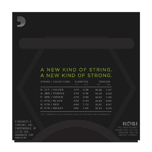 Stygos elektrinei gitarai D'Addario NYXL1156 kaina ir informacija | Priedai muzikos instrumentams | pigu.lt