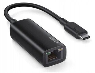 "Aukey" USB-C- Gigabit eterneto adapteris, juodas kaina ir informacija | USB laikmenos | pigu.lt