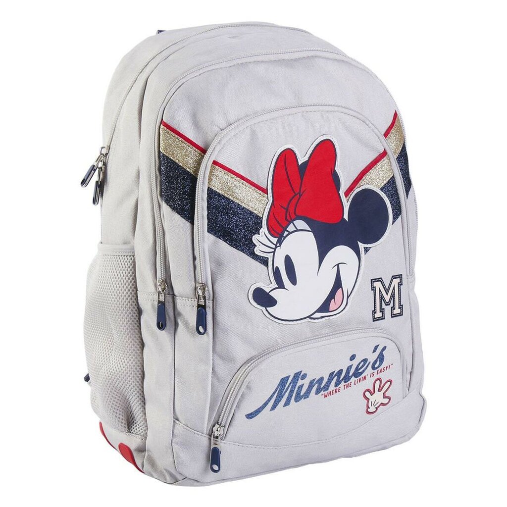 Mokyklinis krepšys Minnie Mouse Šviesiai pilka (30 x 18 x 46 cm) kaina ir informacija | Kuprinės mokyklai, sportiniai maišeliai | pigu.lt