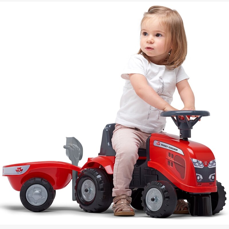 Paspiriamas traktorius su priekaba - Baby Massey Ferguson, raudonas kaina ir informacija | Žaislai kūdikiams | pigu.lt