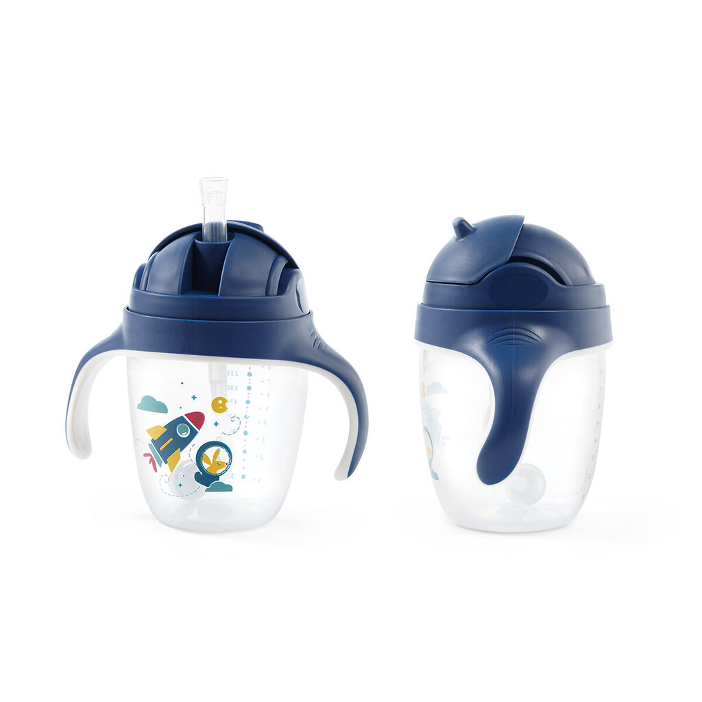 BabyOno neišsiliejantis puodelis, mėlynas, 240 ml, 1464/02 kaina ir informacija | Buteliukai kūdikiams ir jų priedai | pigu.lt
