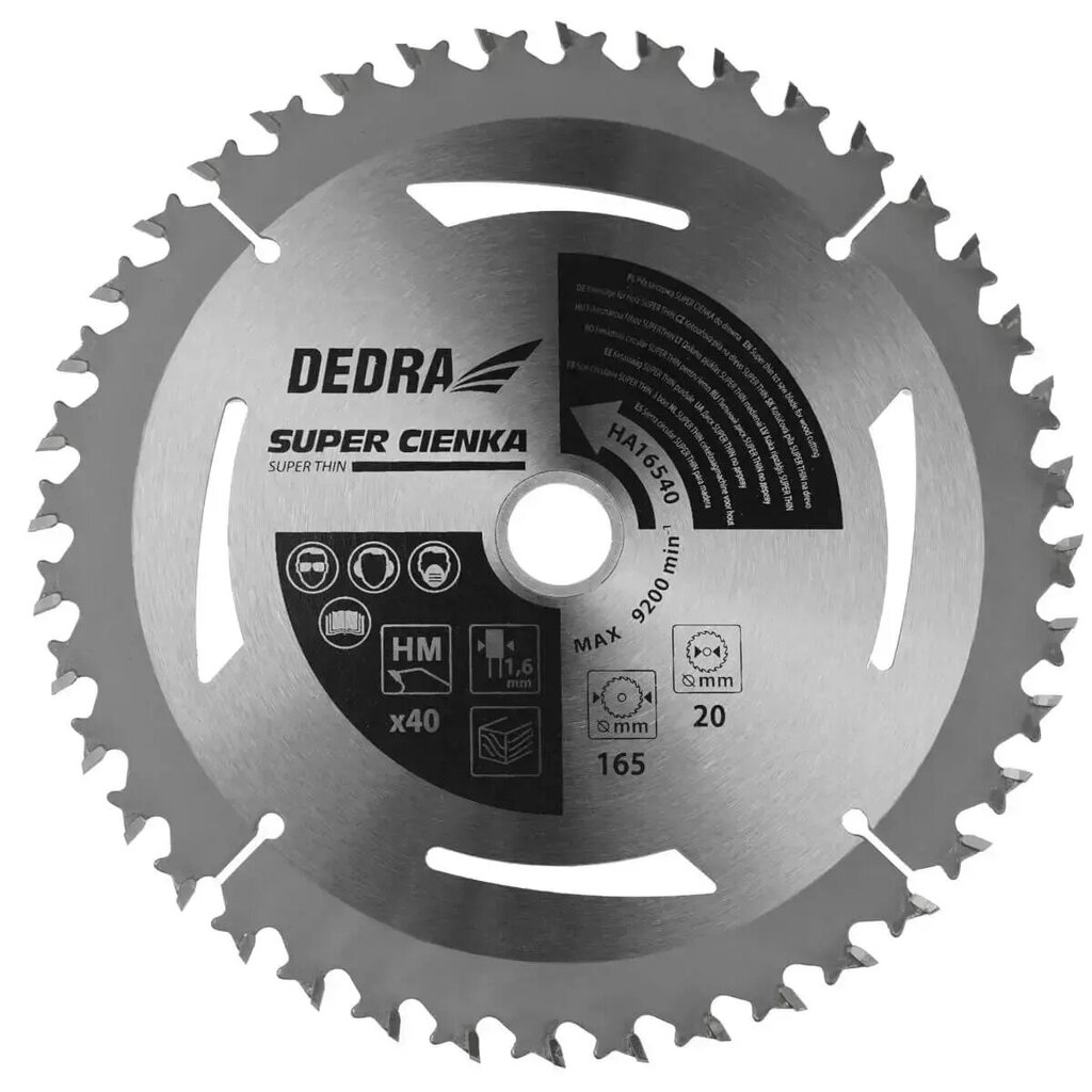 Pjovimo diskas Dedra 165x20x1,1x1,6mm, 1 vnt. цена и информация | Mechaniniai įrankiai | pigu.lt