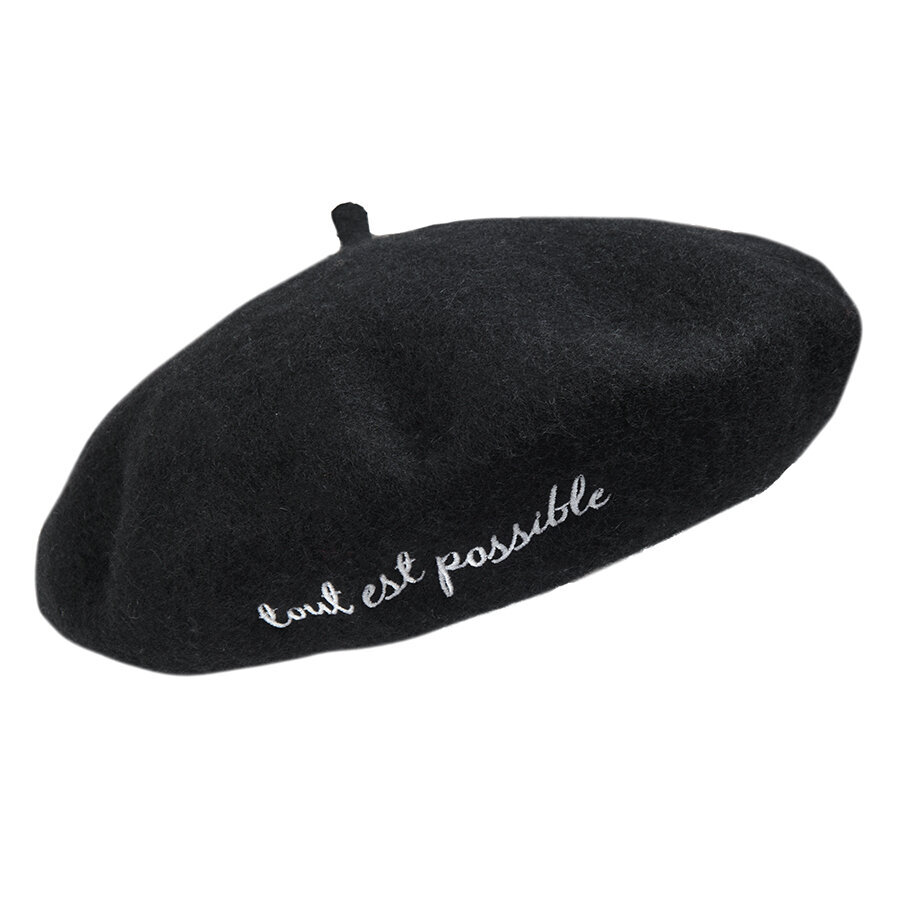 Cool Club beretė mergaitėms CAG2532350, juoda kaina ir informacija | Kepurės, pirštinės, šalikai mergaitėms | pigu.lt