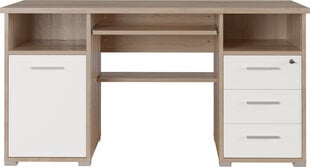 Rašomasis stalas Desk 0484, rudas/baltas kaina ir informacija | Kompiuteriniai, rašomieji stalai | pigu.lt
