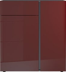 Komoda Mesa 2527, raudona/tamsiai pilka цена и информация | Комоды | pigu.lt