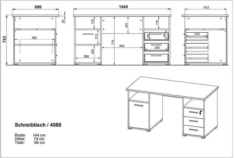 Rašomasis stalas Bureau 4080, rudas цена и информация | Kompiuteriniai, rašomieji stalai | pigu.lt