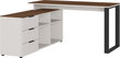 Kampinis rašomasis stalas Ancona 4223, rudas/šviesiai pilkas kaina ir informacija | Kompiuteriniai, rašomieji stalai | pigu.lt