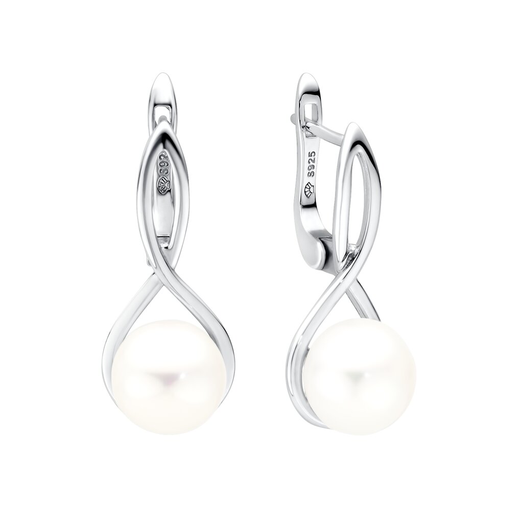 Sidabriniai auskarai su perlais 9-9.5 mm, 925° 3.45 gr kaina ir informacija | Auskarai | pigu.lt
