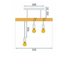 Linijinis pakabinamas šviestuvas APP973-3CP kaina ir informacija | Pakabinami šviestuvai | pigu.lt