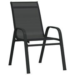Sudedamos sodo kėdės, 2vnt., juodos, tekstileno audinys kaina ir informacija | Lauko kėdės, foteliai, pufai | pigu.lt